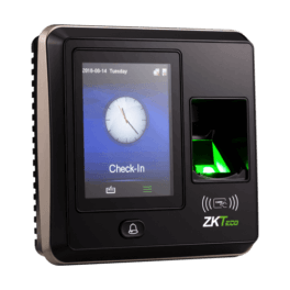 ZKTeco SF300 Smart Fingerprint Attendance System, displaying a check-in screen