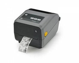 Zebra ZD420t thermal transfer desktop printer with printed labels