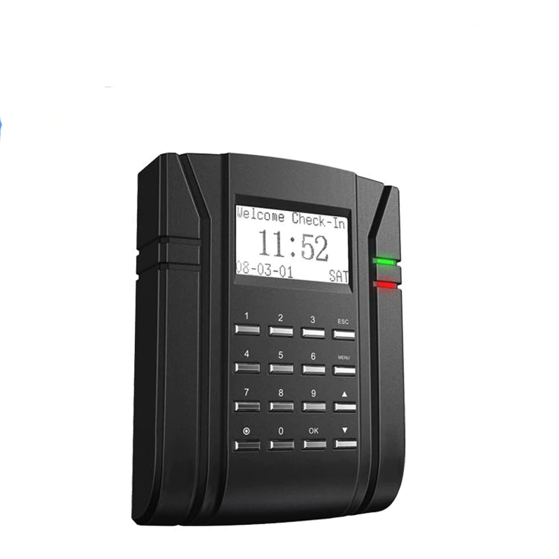 ZKTech SC203 Card Reader - Accurate Fingerprint & Card Recognition for Attendance 1 ZKTech SC203 card reader with check-in display, showing time and date.