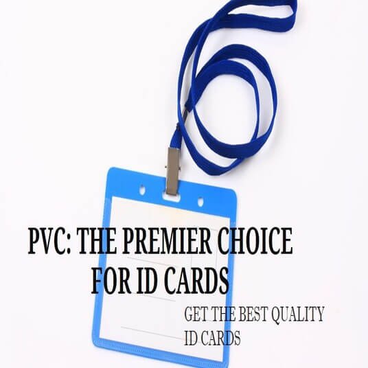 PVC ID card with blue lanyard