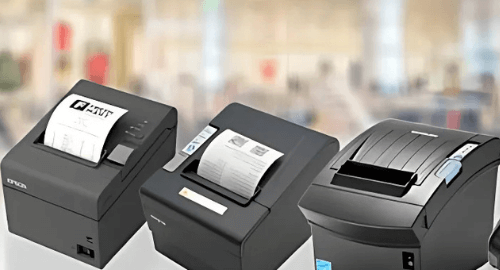 A collection of different receipt printers for retail and service industries