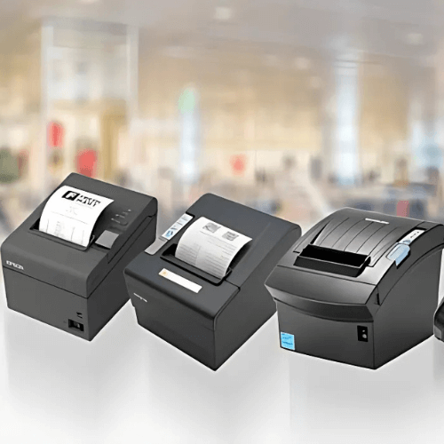 A collection of different receipt printers for retail and service industries