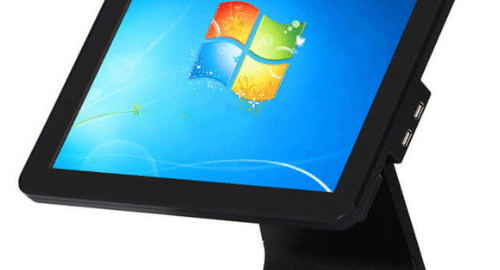 Black POS system with a Windows interface displayed on the screen.