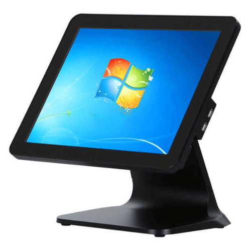 Black POS system with a Windows interface displayed on the screen.