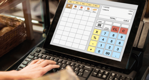 Price Calculation in POS Systems: Common Issues & Fixes 3 POS system screen being used at a retail counter.