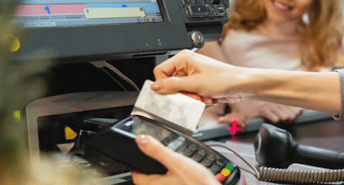 How Technology Has Upgraded the POS to a Multi-Payment Acceptance Instrument 10 POS system in use at a retail store with a customer.