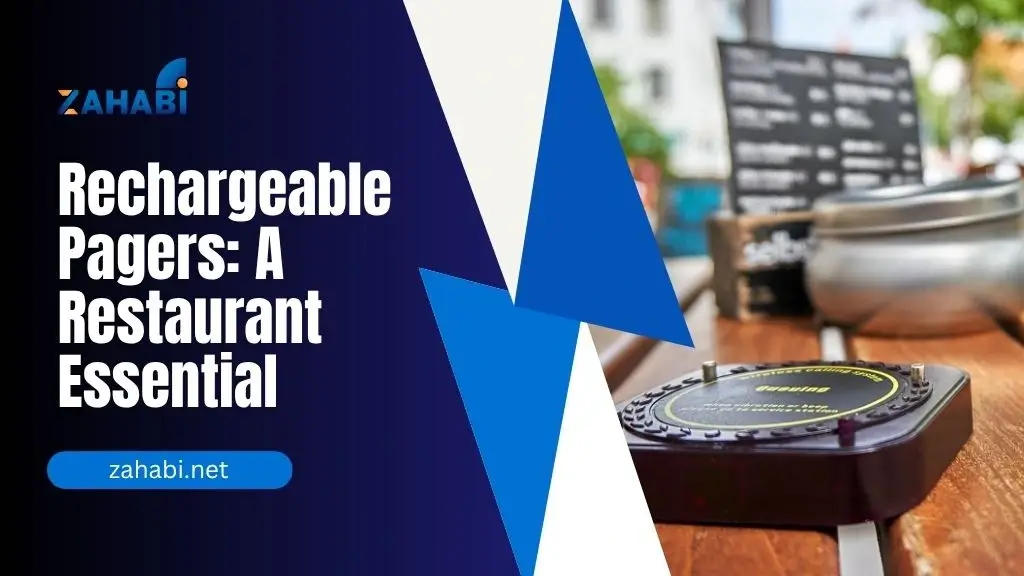A rechargeable pager on a wooden table, essential for efficient restaurant guest management.