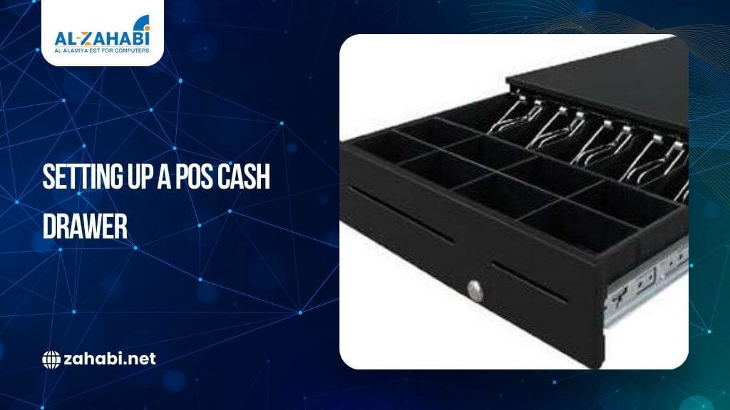 POS cash drawer with compartments for bills and coins used in retail payment systems
