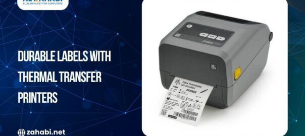 Thermal transfer label printer producing durable barcode and product labels
