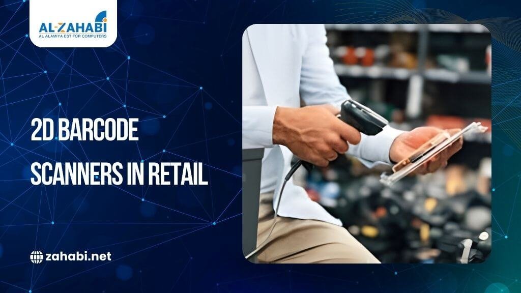 Retail worker using a 2D barcode scanner to scan items, showcasing modern retail technology