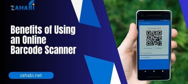 Mobile phone scanning a QR code using an online barcode scanner application