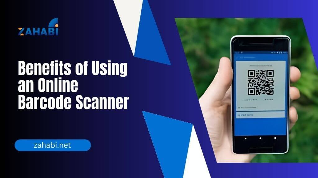 Mobile phone scanning a QR code using an online barcode scanner application